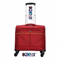 OkaeYa 16 inch 4 wheel Trolley Cabin Bag- Exclusive Pilot Bag Shape-Red